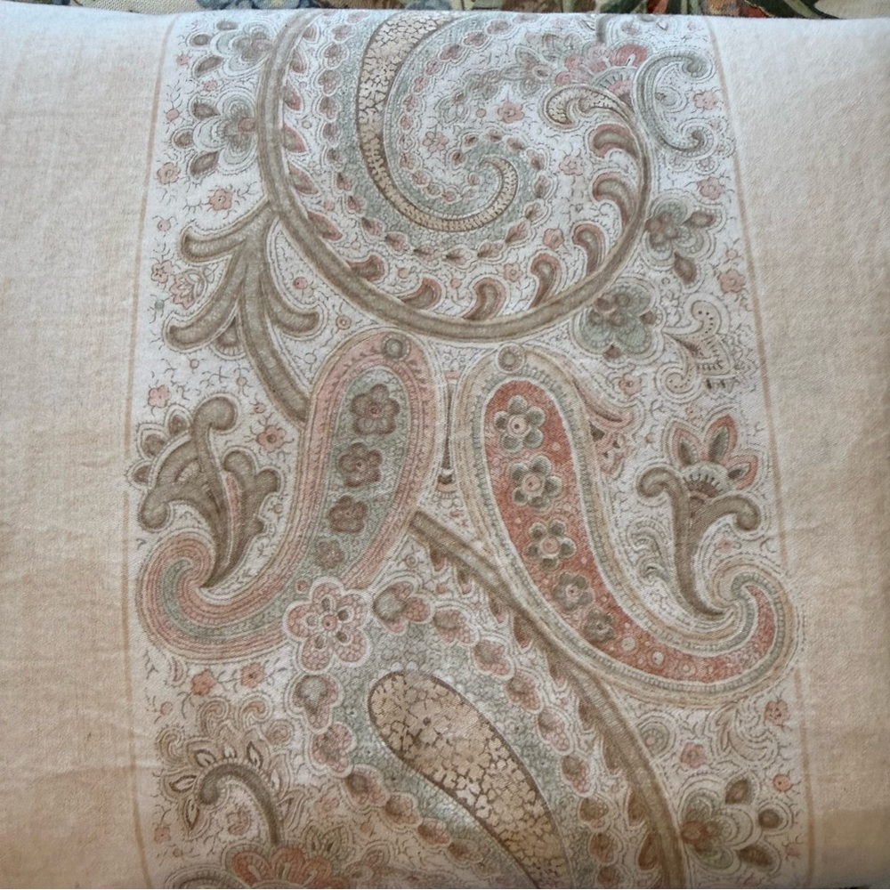 Ralph Lauren Romantic Traveler Queen Sheets Flat Fitted Set Stripe Paisley Beige